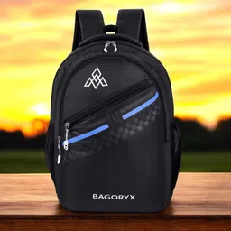 Stylish School & College Backpack |Vibrant Design, Spacious Multi|Compartment, Water|Resistant Fabric & Comfortable Straps_(Black) image 2