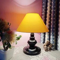 DIKANSHA Conical Shade and Beautiful Table Lamp for Bedroom and Drawing Room, Different Color Shade (Yellow, Orange) image 2