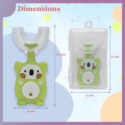 safe-o-kid Safe-O-Kid®- Silicone U Shaped Brush for Baby, Extra Safe, Oral hygiene Teething/Gums with Attractive Case - Green image 4