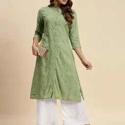 rangita Women Rayon Solid Embroidered Ankle Length Regular Palazzo image 5