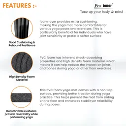 Protoner Multipurpose Mat, 12mm Thick, 72inch x 28inch, for Exercise, Yoga, Picnic image 3
