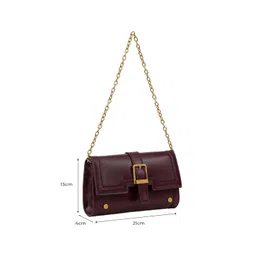 miraggio Luna Sling Wallet for Women – Dual-Tone Faux Leather with Gold Chain, Detachable Strap, and Buckle image 3