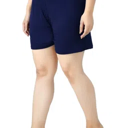 indi weaves IndiWeaves Women's Cotton Solid Regular Shorts [Pack of 3] image 3