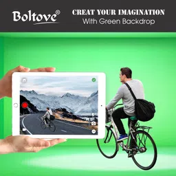 boltove 8x12 Ft. Green Screen Backdrop Background Curtain Rod Pocket for Photography, Photoshoot, Product Photography, Live Streaming, Zoom Meetings, VFX Editing, YouTube Video, Instagram Reels image 3