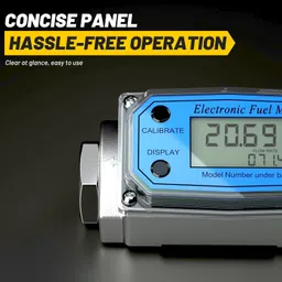 Turbine Flow Meter, Electronic Oil Flowmeter, Kerosene Gas Methanol Diesel Fuel Flow Digital Meter, 3/4" 10-100L/Min LCD Display BSPT/NPT with Battery image 4