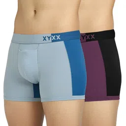 xyxx Men's Dualist Micromodal Regular Fit Colorblock Antimicrobial Trunk with No Marks Waistband (Pack of 2) image 1
