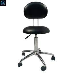 generic Uaar Revolving bar Stool/Dental Stool/High Bar/Kitchen/Office/Home Chair Stool with Wheels, Black Upholstery and Chrome Finish (360 Degree Swivel, Adjustable Height) image 3