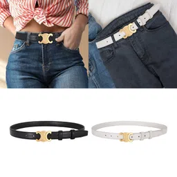 merishopp Jeans Belts Stylish Womenâ€™S Belt for Street Shopping Travel Dresses Sweaters Black|Clothing, Shoes & Accessories | Womens Accessories | Belts image 2