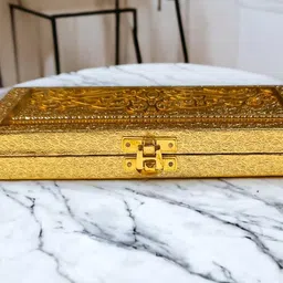 generic Shree Hanuman Creations Premium Decorative Designer MDF Gifting Cash Box Shagun and Jewellery Box for Weddings (Golden Common) image 2