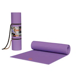 Tynor Yoga Mat EVA, Non-Slip, Eco-Friendly Exercise, Workout & Fitness Mat for Men & Women, Home, Gym & Outdoor Use | Durable, Foldable & Cushioned Support With Carrying Strap | 4 MM | Purple | 1 Unit image 1