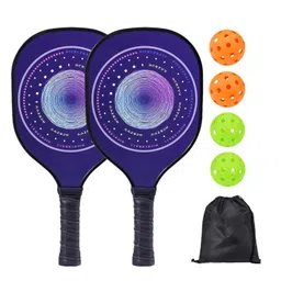 Fashion My Day Wood Pickleball Racket Set for Beginner to Advanced Player Training Home Gym 7pcs Purple | Racquets | Tennis | Tennis & Racquet Sports image 3