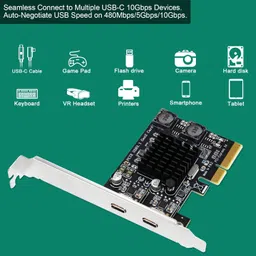 FebSmart 2X 10Gbps Max Speed USB-C Ports PCIE USB 3.1 Gen 2 Expansion Card for Windows, MAC OS and Linux Systems-Build in FebSmart Self-Powered Technology, No Need Additional Power Supply (FS-C2-Pro) image 4