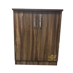 CASPIAN Engineered Wood Double Door Wooden Shoe Rack Cum Cabinet (Brown) | Pre-Assembled Horizontal Furniture | Storage Organizer for Indoor/Outdoor Use | 4 Compartments with Door Lock image 1