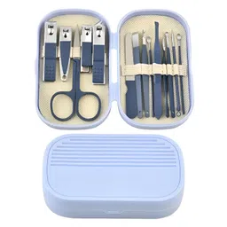 Simois 14 in 1 Modern Style Nail Beauty Tool Set Stainless Steel Manicure & Pedicure Nail Art Set Clippers for Manicure Nail Care Essentials Travel Manicure Set (Pack Of 1, Blue) (14 Pcs) image 4