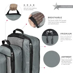 FATMUG Polyester Compression Cube - Space Saving Clothing Organizer For Travel And Home (Set Of 5 Grey) image 5