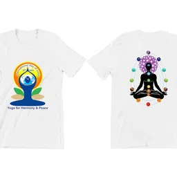 prime thread Unisex Yoga Half Sleeve Round Neck Polyester Regular Fit T-Shirts|Yoga Day image 1