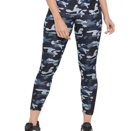 clovia Women's Polyester Activewear Sports Ankle Length Printed Tights image 1