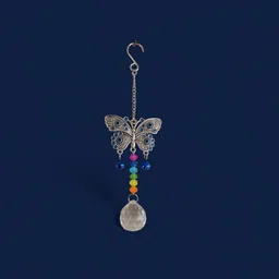 craving beauty Crystal Butterfly Suncatcher with Rainbow Beads, Hanging Window Ornament image 4