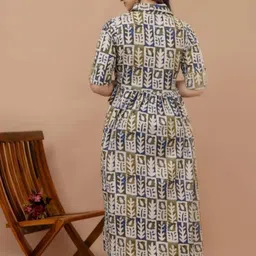 raagvisha Women's Printed Maternity Feeding Kurti with Zipper Maternity Gown for Women Feeding Midi Dress, Printed Maternity Kurti with Collar image 4