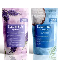 neerchem Neer Epsom Salt Naturals Therapy, Mineral Bath Soak (Magnesium Sulphate) Bath salt for Relaxation and Stress Relief combo pack image 1