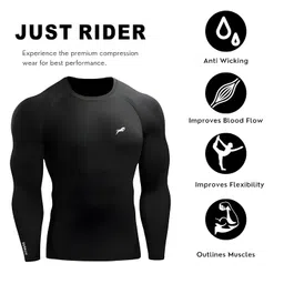 just rider Full Sleeve Compression T-Shirt - Athletic Base Layer Tights for Fitness image 3