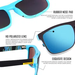 creek Premium Square Polarized Sunglasses | UV Protection Sunglasses | Light Weight, Durable, Matt Finished, Premium Looks | TR90 Sunglasses | Men & Women | Medium image 4