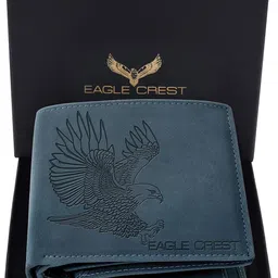 eagle crest Harpy Vintage Blue, Embossed Leather Wallet for Men image 2