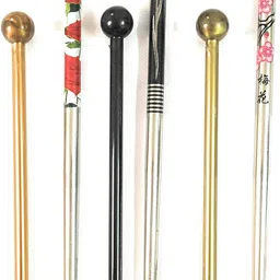 triply9 Metal (19 cm) & Plastic (14 cm) combo bun stick (Pack of 6) image 1