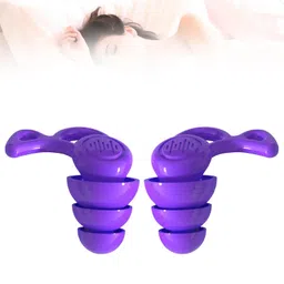 Enakshi (LABEL) Creations Silicone Earplugs Comfortable Sleeping Ear Plugs For Noisy Places Work Study PurpleBusiness & Industrial|Facility Maintenance & Safety|Personal Protective Equip/Ppe|Ear image 5