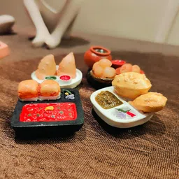 Bumbleberry Tempting Street Food Miniature 3D Food Fridge Magnet | Set of 4 | Kitchen Decor | Handmade in India | 3D Fridge Magnets | Best for Gifting image 2