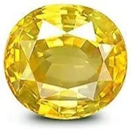 todani jems ? 7.25 Ratti Cultured Yellow Sapphire Pukhraj Certified Precious Loose Gemstone for Men's and Women's image 1