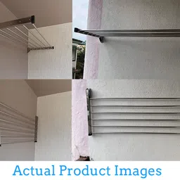 homWell Stainless Steel Heavy Duty (5 Pipe X 5 Feet) Wall Mounted Cloth Drying Stand, Cloth Stand for Drying Clothes Foldable, Cloth Drying Stand Wall Mounted, Clothes Stand for Drying image 3