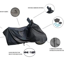 algrowd Bike Body Cover Compatible for Ola S1X Electric Water Resistant Dustproof/Indoor/Outdoor and Parking with All Varients Full Body Protection (Black) image 4