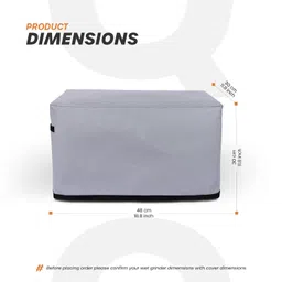 Cranique Dust Proof Water-Resistant Wet Grinder Cover for Table Top 2 Litre Bajaj WX1 | Bajaj WX 3 - Grey image 5