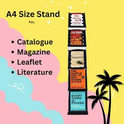 A4 Metal Portable Folding Brochure Stand – Zigzag Design Rack for Magazines, Catalogues, Leaflets, and Literature Display image 2