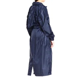 zacharias Women's Solid Double Layer Waterproof Long Raincoat ch-03 (Blue) (Pack of 1) image 4