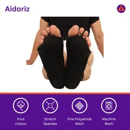 Aidoriz Foot Alignment Socks Women and Men, 5 Toe Separator, Bunion Corrector, Pain Relief, Plantar Fasciitis, Hammer Toes image 3
