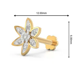 u are 925 Sterling Silver 18K Gold Plated Sunflower Radiance Nose Pin for Women and Girls | With Certificate of Authenticity and 925 Stamp image 4