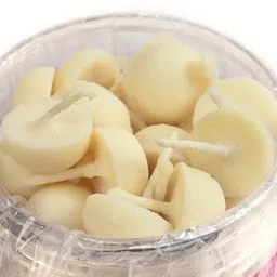 Om Phool Batti 100% Wax Free Cow Ghee Diya for Puja, 30 min Burning Time, Handmade Ghee Diya Batti for Festivals & Religious rituals | Readymade Ghee Diya batti - White (Pack of 100 Pcs.) image 5