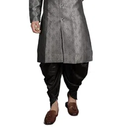 amzira Indo Western Blue Sherwani Set for Men (Large) - Stylish Traditional Design with Intricate Embroidery, Ideal for Festivals, Celebrations, and Special Events, Comfortable Fit for a Trendy Look image 5