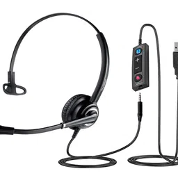 truvoice VoicePro 30 Professional Home Office and Call Center USB and 3.5mm Headset with Noise Canceling Microphone, HD Speakers and in Line Call Controls with Mute, Compatible with All UC Voice Platforms. image 1