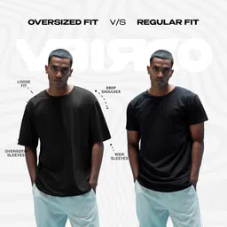 veirdo Pure Cotton Oversized Loose Fit Drop Shoulder Latest Graphic Printed Men's Half Sleeve T-Shirt (Sizes: S to 2XL) image 2