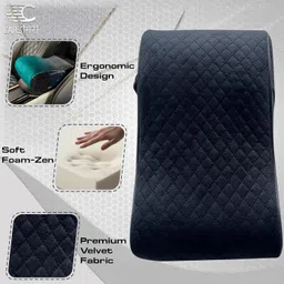 Carigiri ComfiRest Car Armrest Cushion| Memory Foam Arm Cushion| Universal for All Cars| Armrest Support Extender| Height Armrest Pad(Double Stitching,Breathable Velvet,Dual Mobile Pocket) image 4