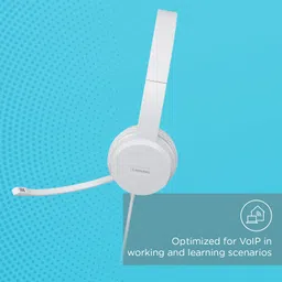 Lenovo 110 Wired On Ear Headphones with Mic (White) image 5