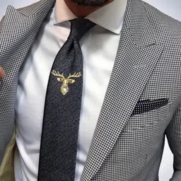 tripin lapel pin for men suit with Golden Classic Deer Design Elegant Brooch Women Office Corporate Party Suit Blazer (Golden) 2099 in a box image 5
