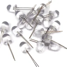 Electronic Spices Pack of 20 (10Mm) Led Ultra Bright Cool White Led Diode white Light with 2pins image 3