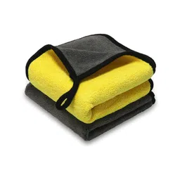 Mrowzeex Premium Microfibre Cleaning Towel Auto Detailing Cloth - 800 GSM Ultra Absorbent Drying Cloth (40 X 30 CM) Car Drying Wash Towel - Pack of 2 image 1