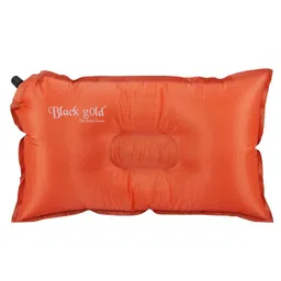 Black gold The Finer Touch MK Carpets Lightweight Inflatable Travel Pillow – Compact Soft and Adjustable for Camping Hiking and Outdoor Adventures Orange image 1