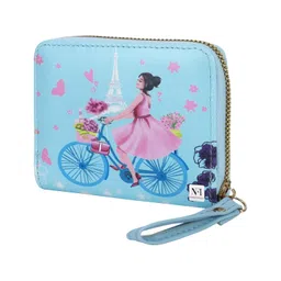 nfi essentials Small Wallet for Women, PU Leather Mini Clutch Wallet for Girls, Printed Zipper Hand Purse Credit Card Holder Coin Purse for Girls image 1