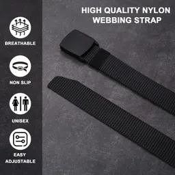 sunshopping Men's Nylon Adjustable plastic flap buckle Belt Combo Set (OPD-300) image 4